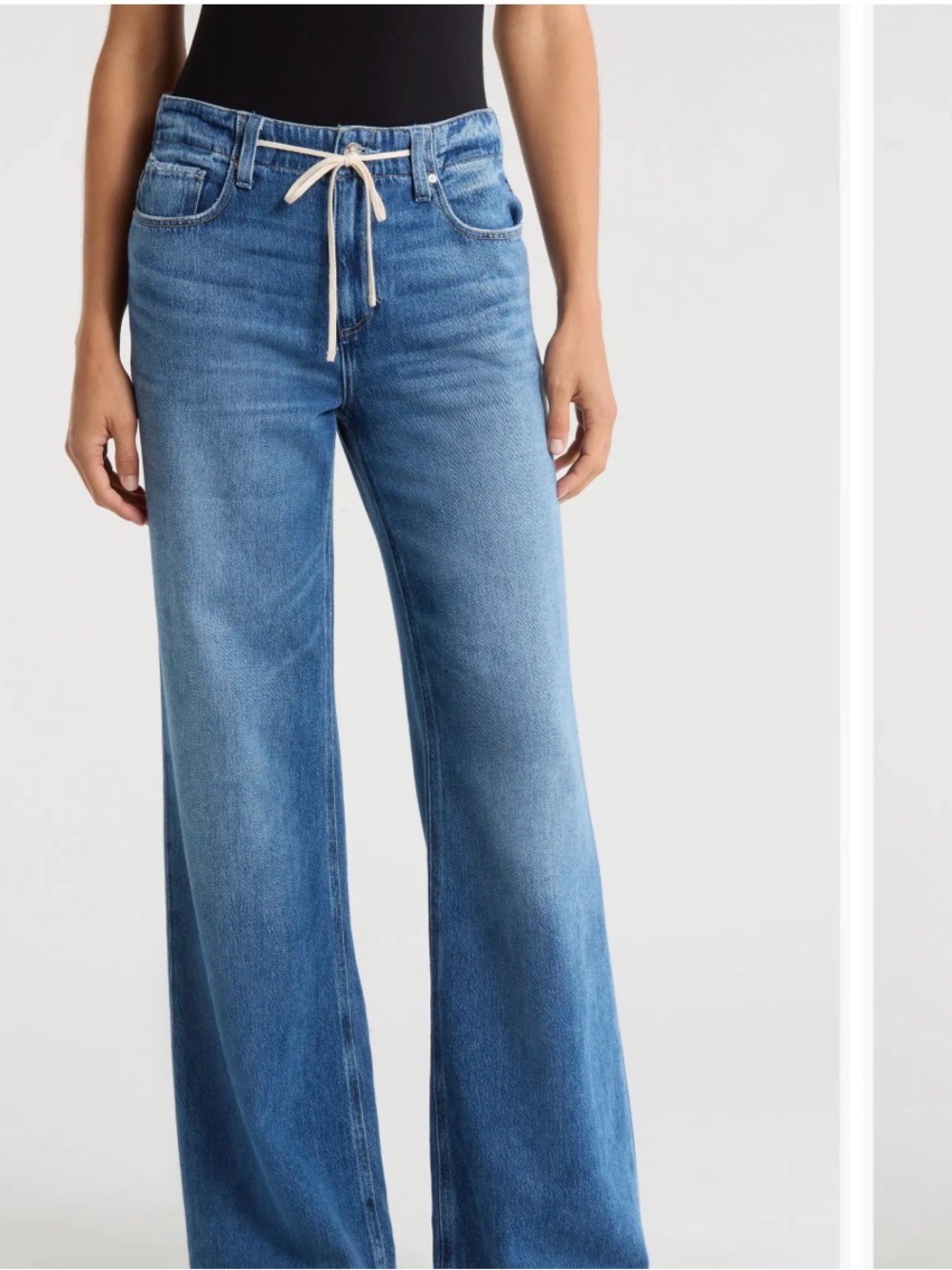 Paige Zoey wide leg tie-waist Jean, 29 (self-cropped to make petite, see notes)